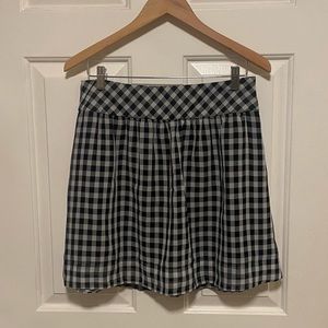 Gap Navy and White Checkered Skirt